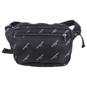 Balenciaga All Over Logo Explorer Nylon Belt Bag